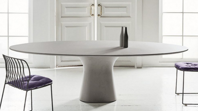 Beton tafel ovaal - Concrete