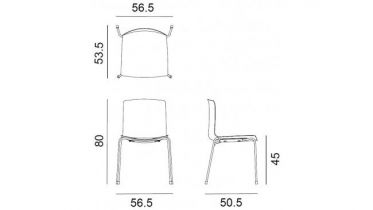 stoel 4 poten & éénkleurige of tweekleurige zit | art 15.02512