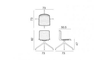 stoel met draaibare zit en leder of stof | art 15.03752