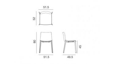 stoelen kunststof en houten poten | 15.03552