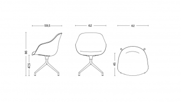 draaibare stoelen in stof of leder | art 60.1212