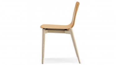 stoel scandinavische stijl hout en leder | art 76.3922