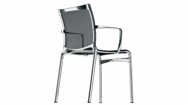 stoel in aluminium en netbekleding, armleuningen | art 14.417/440/459