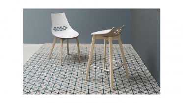 chaise en bois et assise bicolor | art 43.14862