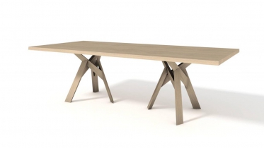tafel in hout - onderstel met takkenstructuur